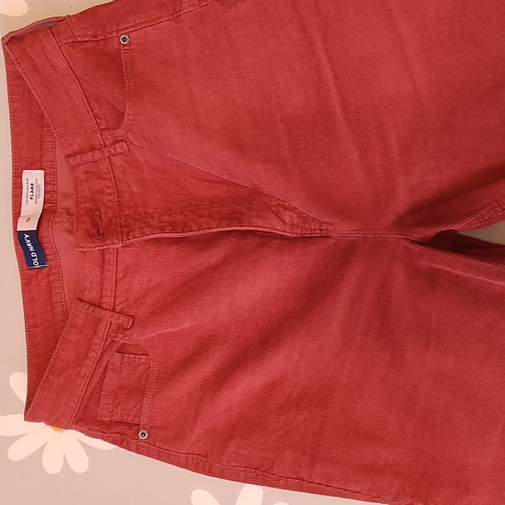 Old Navy salmon color corduroy high rise flare pant. - Picture 2 of 4